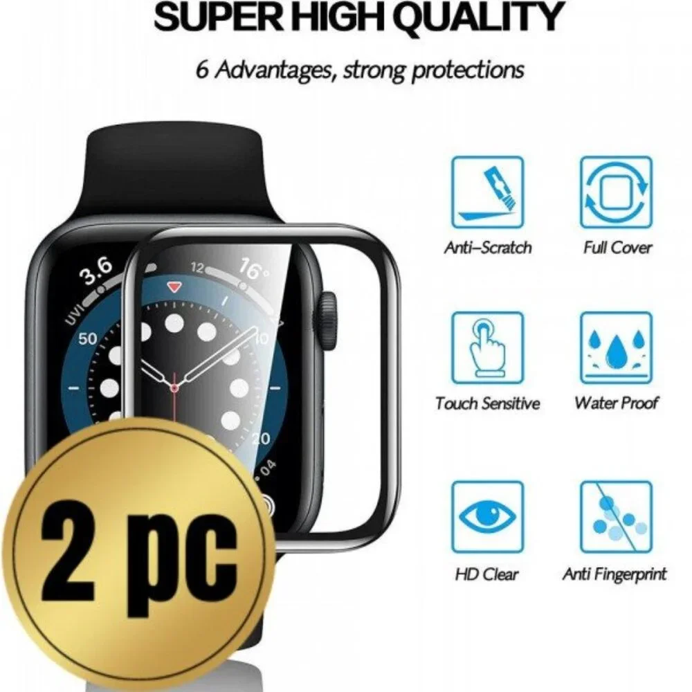 2pc PMMA Screen Protector Easy Installation Kit Included for Apple Watch 3/2/1